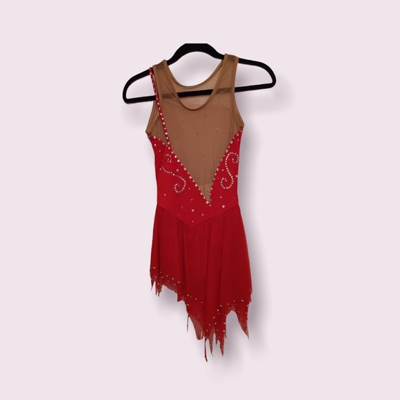 Del Arbour Other Del Arbour Red Figure Skating Dress With Stones